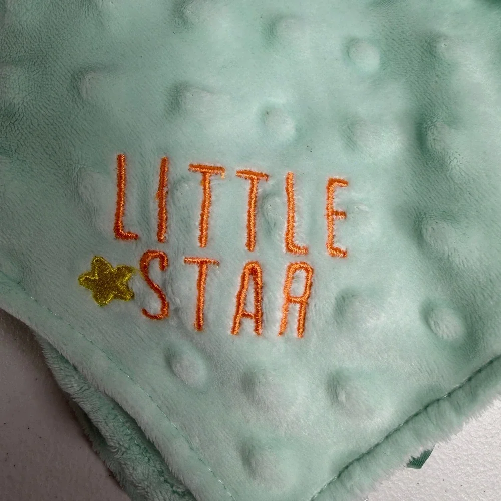 Child of Mine Elephant Lovey Mint Green Little Star Embroidered Security Blanket